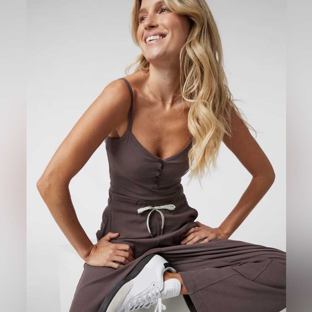 Vuori Charcoal Sleeveless Jumpsuit